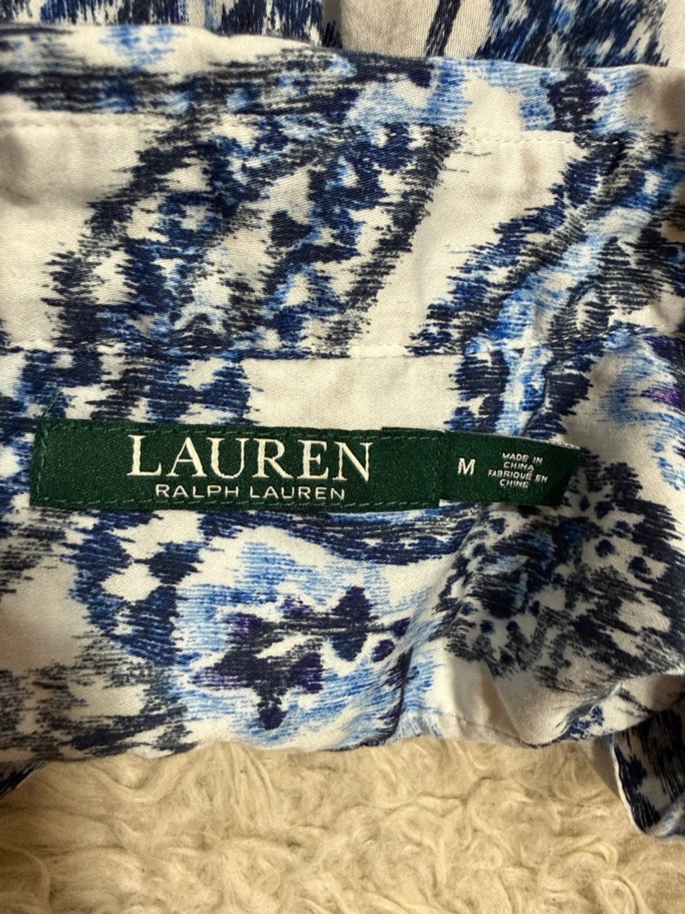 Lauren Ralph Lauren‎ paisley print button-down shirt Women’s Size Medium - Picture 5 of 7